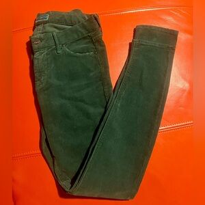 MOTHER the looker green corduroy pants/jeans size 27